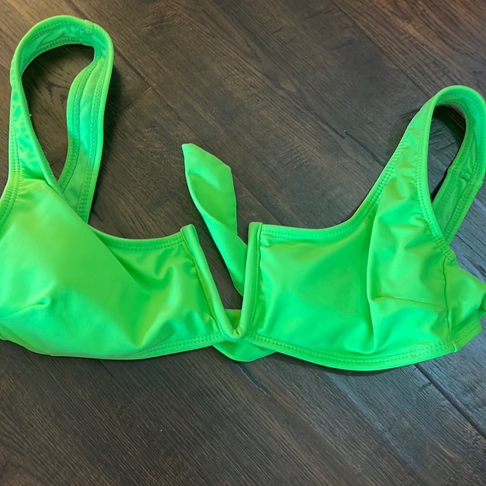 Neon green bikini top